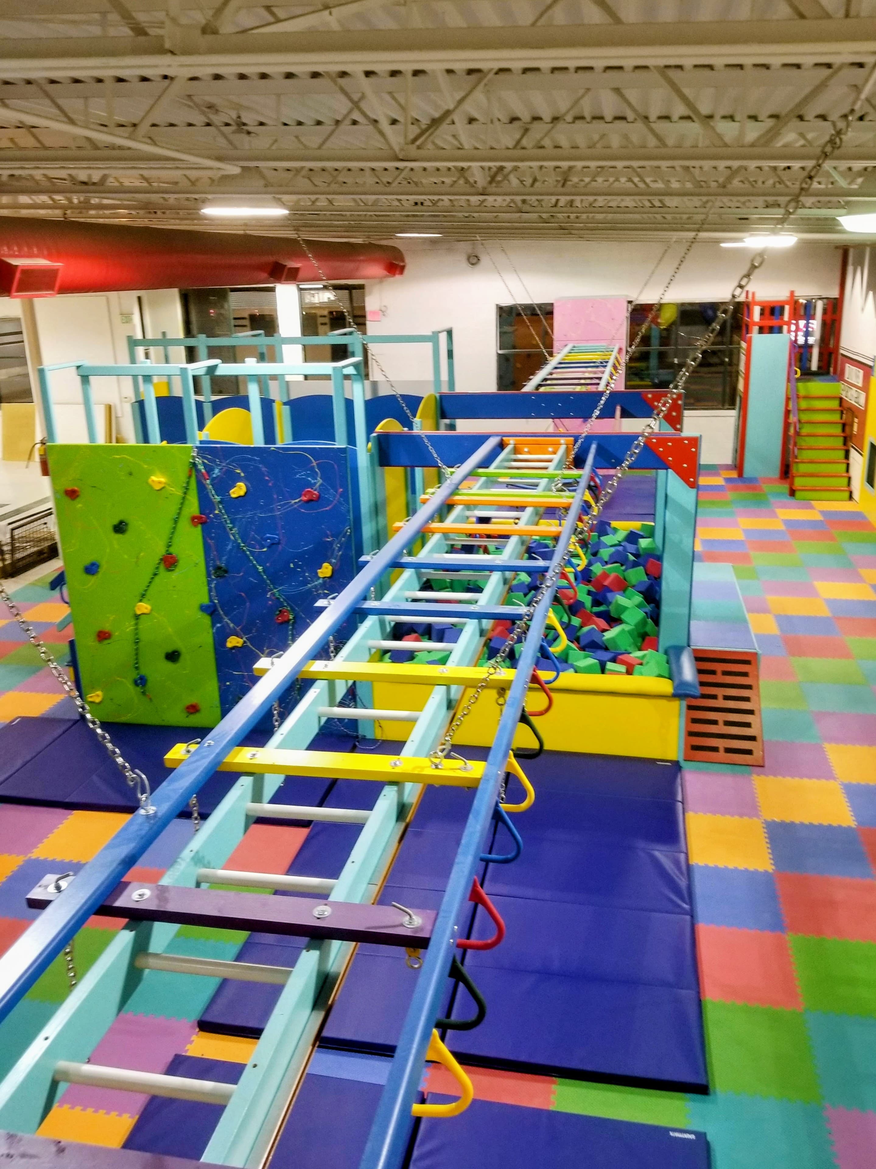 Slide and tunnel setup in a childcare center